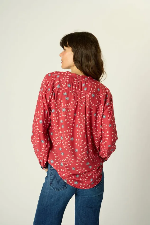 Tops Shop Natalie Martin LESLIE SHIRT Pinwheel Barn Red