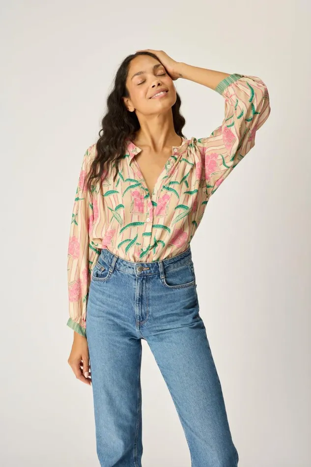 Tops Shop Natalie Martin TOLAN SHIRT Chamomile Rose