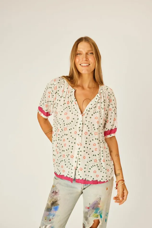 Tops Shop Natalie Martin VIOLET TOP Pinwheel Cotton