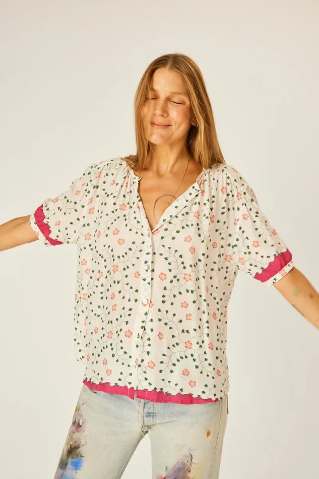 Tops Shop Natalie Martin VIOLET TOP Pinwheel Cotton