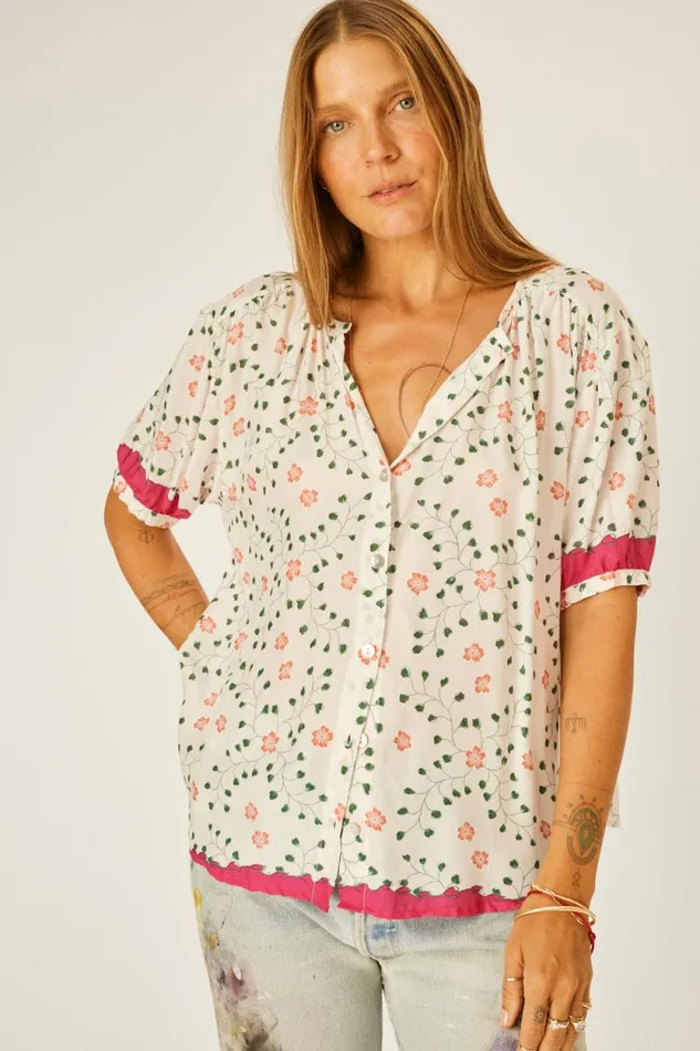 Tops Shop Natalie Martin VIOLET TOP Pinwheel Cotton