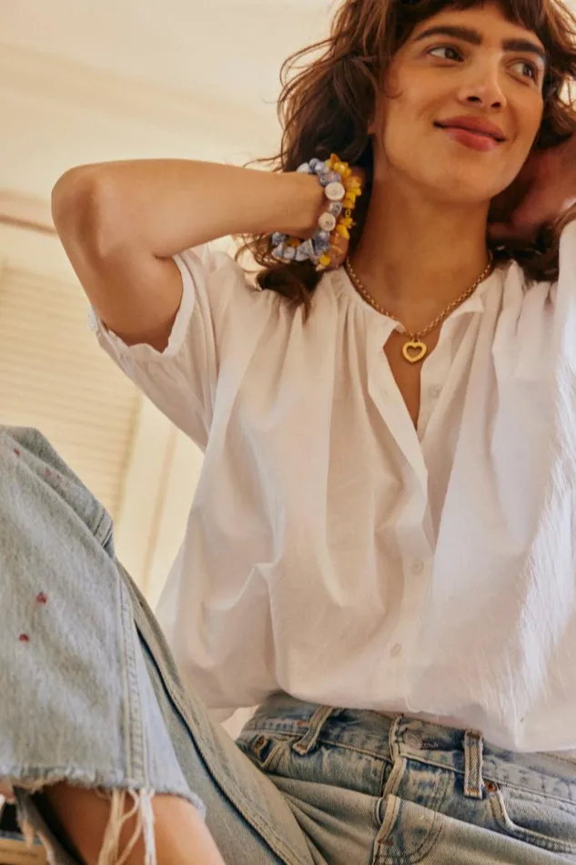 Tops Shop Natalie Martin VIOLET TOP White Flat Cotton