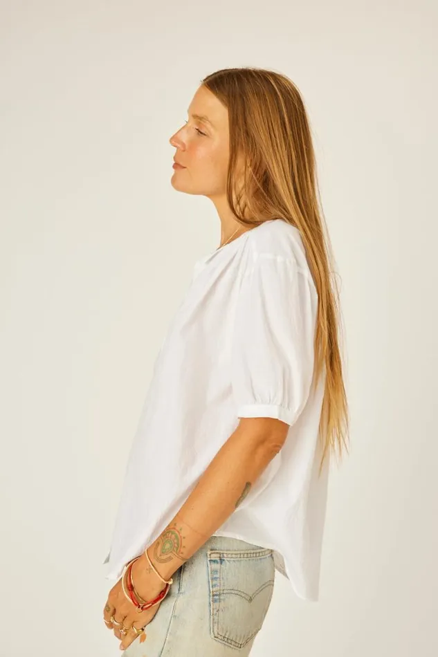 Tops Shop Natalie Martin VIOLET TOP White Flat Cotton