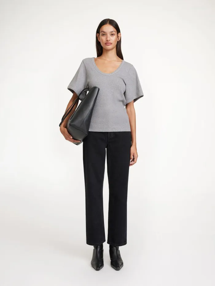 Tops Women By Malene Birger Lunai Tshirt Grey Melange