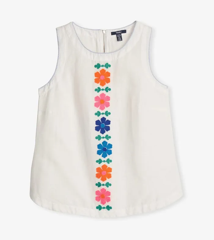 Tops Women Hatley Tessa Tank Top 8211 Embroidered Flowers