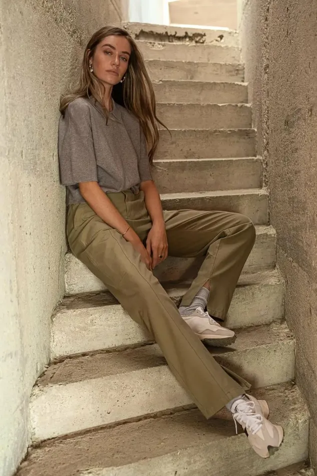 Trinity Straight Leg Pants In Olive Olive Women Bohme Pants