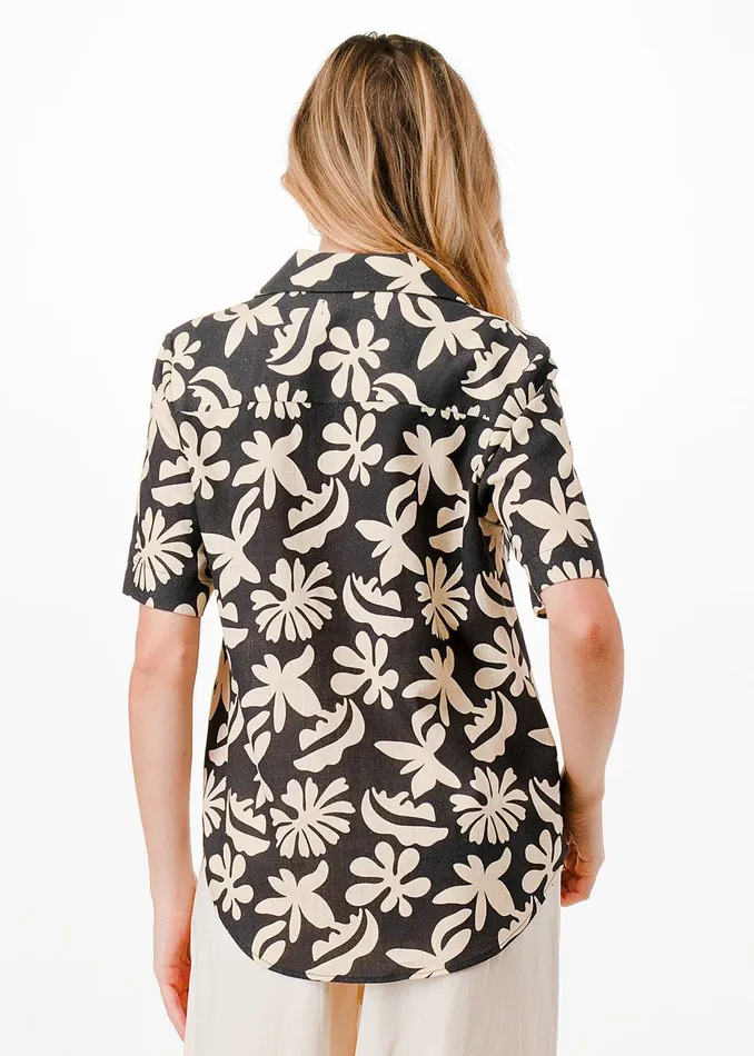 Tropic Flair Shirt Blackcream Women Lost Wander Tops