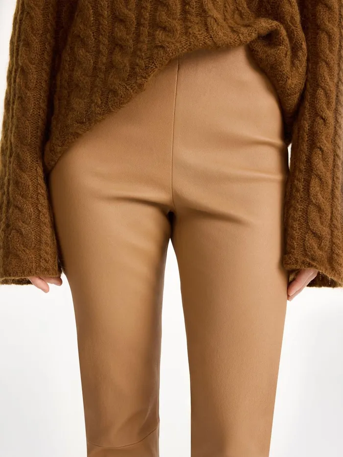Trousers Women By Malene Birger Florentina Leather Trousers Raw Sugar Trousers Women By Malene Birger Florentina Leather Trousers Raw Sugar