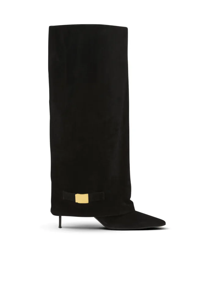 Uma Boots In Suede Black Women Balmain Boots