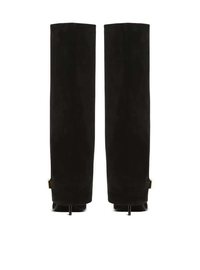 Uma Boots In Suede Black Women Balmain Boots