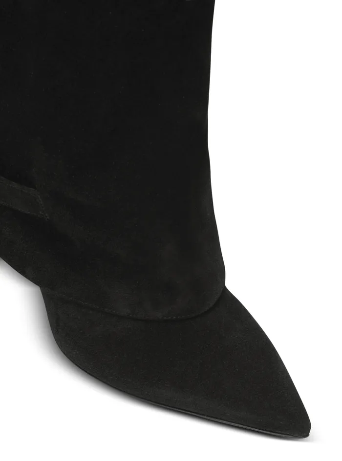 Uma Boots In Suede Black Women Balmain Boots
