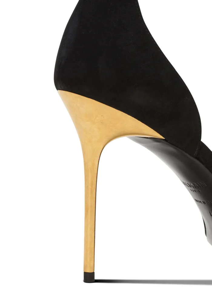 Uma Suede And Chain Sandals Black Women Balmain High Heels and Pumps