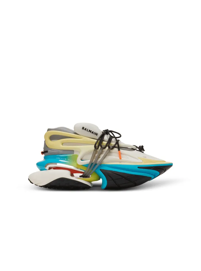 Unicorn Low Trainers In Neoprene And Calfskin Multicolor Men Balmain Sneakers