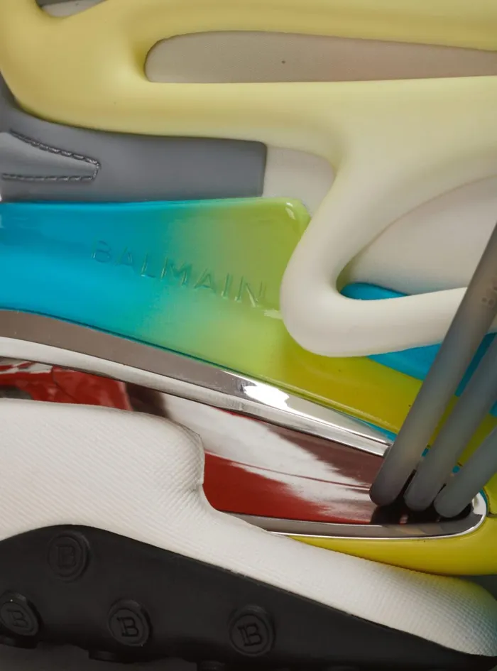 Unicorn Low Trainers In Neoprene And Calfskin Multicolor Men Balmain Sneakers