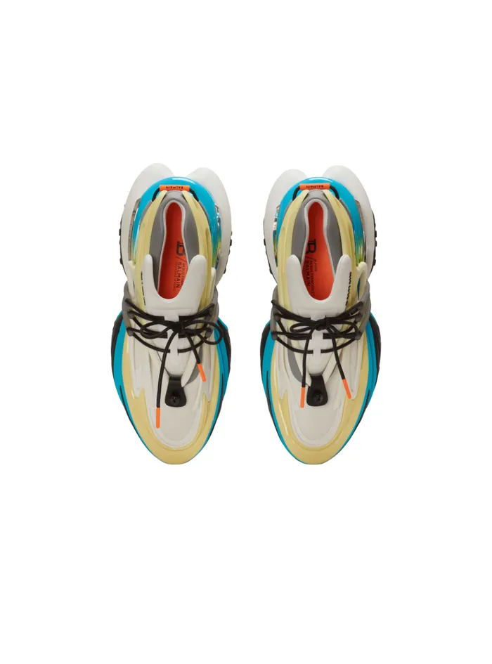 Unicorn Low Trainers In Neoprene And Calfskin Multicolor Men Balmain Sneakers