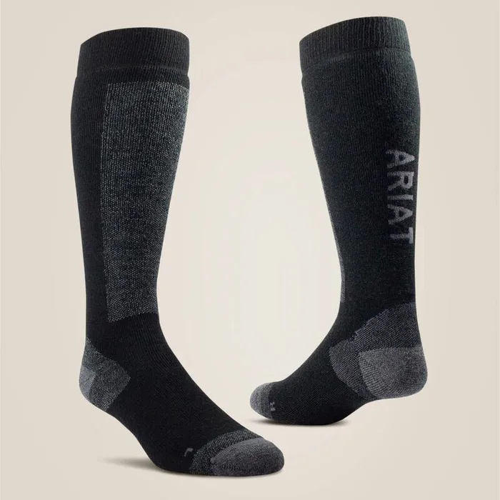 Unisex Socks Ariat AriatTEK Merino Socks Blackandgrey