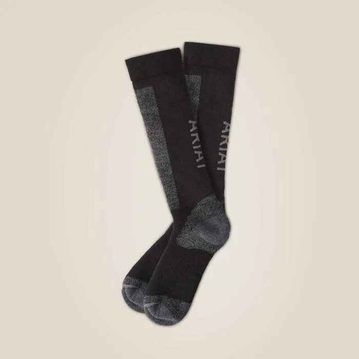 Unisex Socks Ariat AriatTEK Merino Socks Blackandgrey Unisex Socks Ariat AriatTEK Merino Socks Blackandgrey