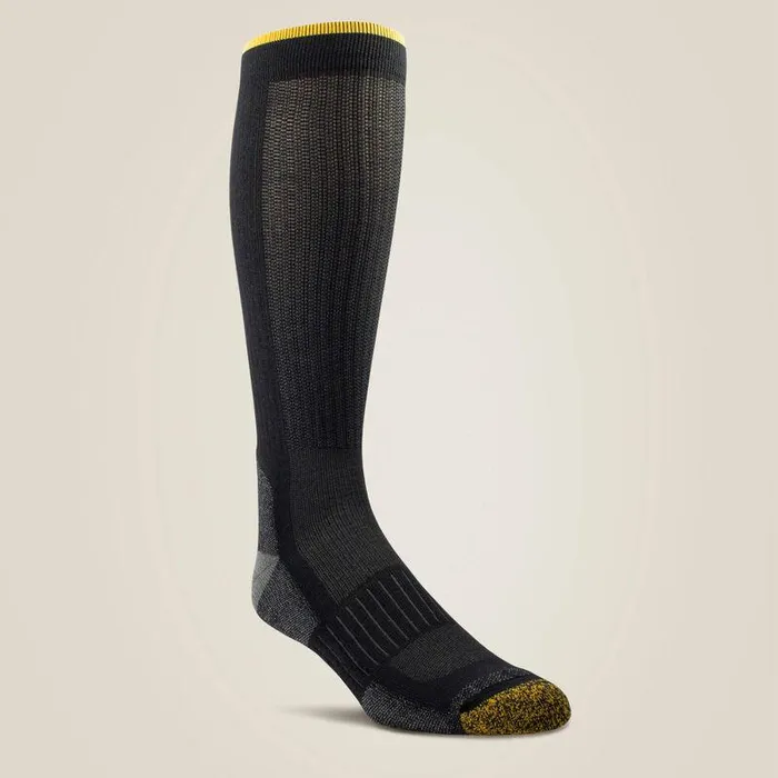 Unisex Socks Ariat High Performance Mid Calf Tek Work Sock 2 Pair Pack Black