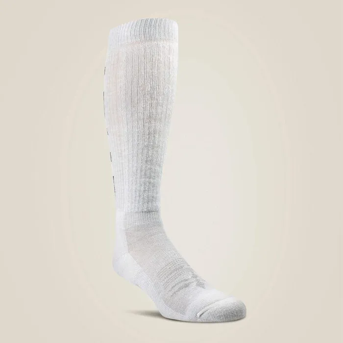 Unisex Socks Ariat Midweight Over The Calf Western Boot Sock Grey