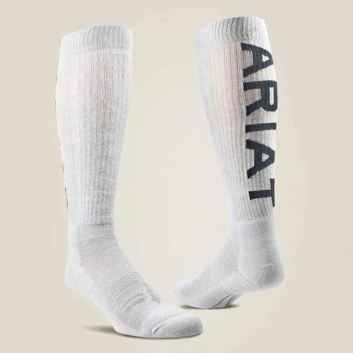 Unisex Socks Ariat Midweight Over The Calf Western Boot Sock Grey