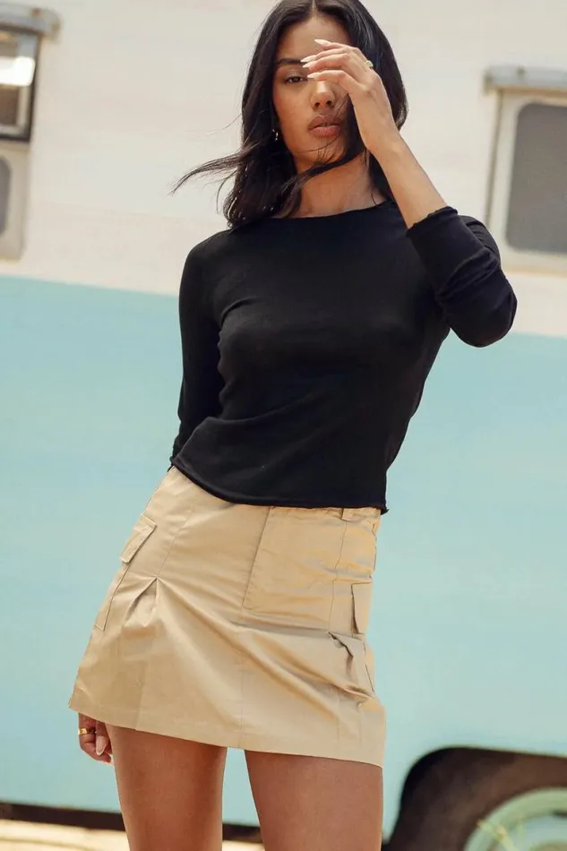 Valerie Top In Black Black Women Bohme Tees and Tanks