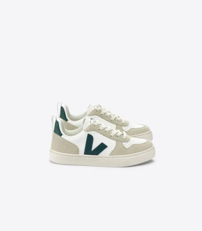 VEJA V10 Kids V10 LACES LEATHER WHITE BRITTANY ALMOND