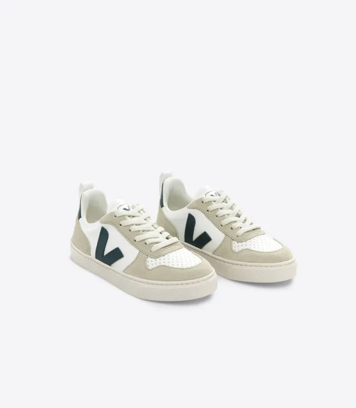 VEJA V10 Kids V10 LACES LEATHER WHITE BRITTANY ALMOND