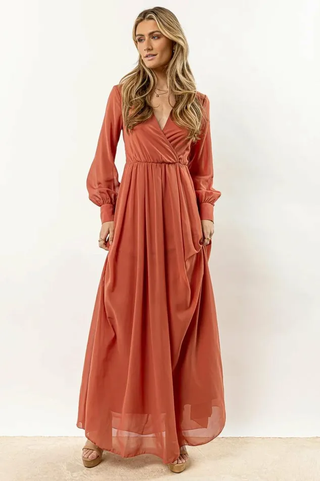 Veronica Maxi Dress In Terracotta 8211 FINAL SALE Terracotta Women Bohme Dresses