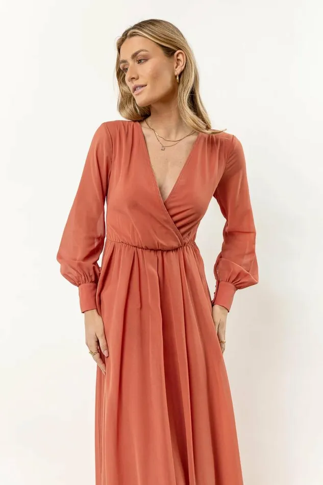 Veronica Maxi Dress In Terracotta 8211 FINAL SALE Terracotta Women Bohme Dresses