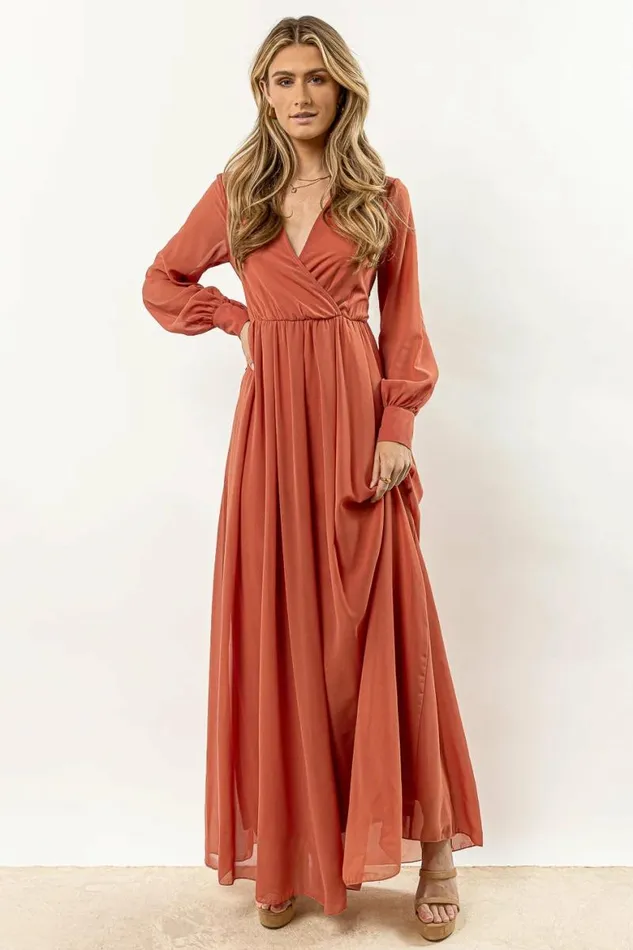 Veronica Maxi Dress In Terracotta 8211 FINAL SALE Terracotta Women Bohme Dresses