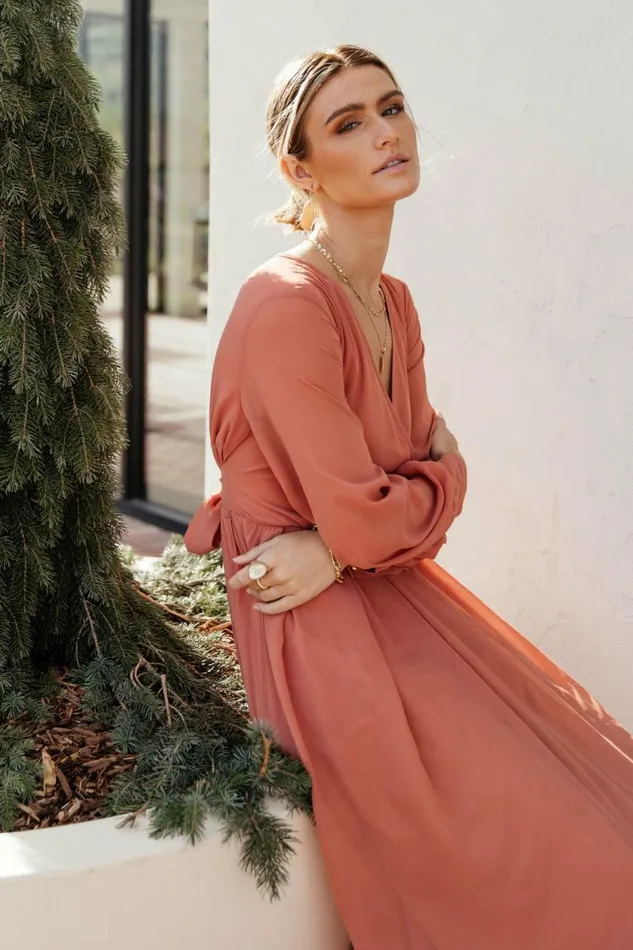 Veronica Maxi Dress In Terracotta 8211 FINAL SALE Terracotta Women Bohme Dresses