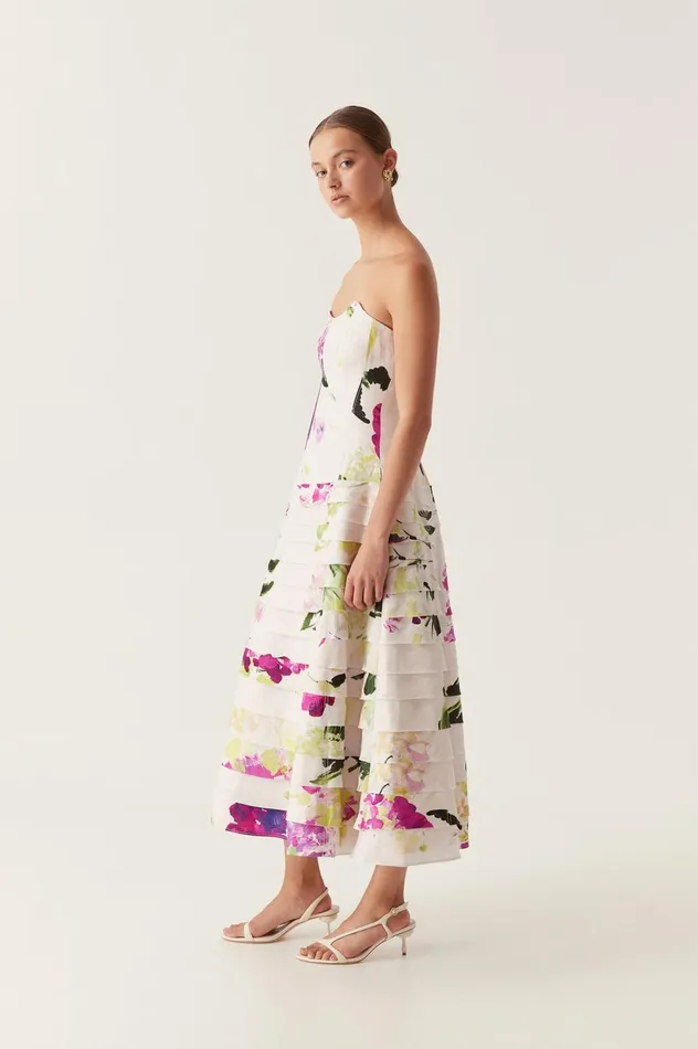 Victoria Midi Dress Wild Hydrangea Women Aje Maxi Dresses