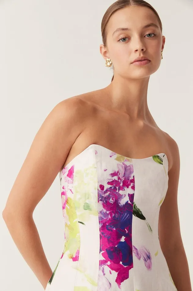 Victoria Midi Dress Wild Hydrangea Women Aje Maxi Dresses