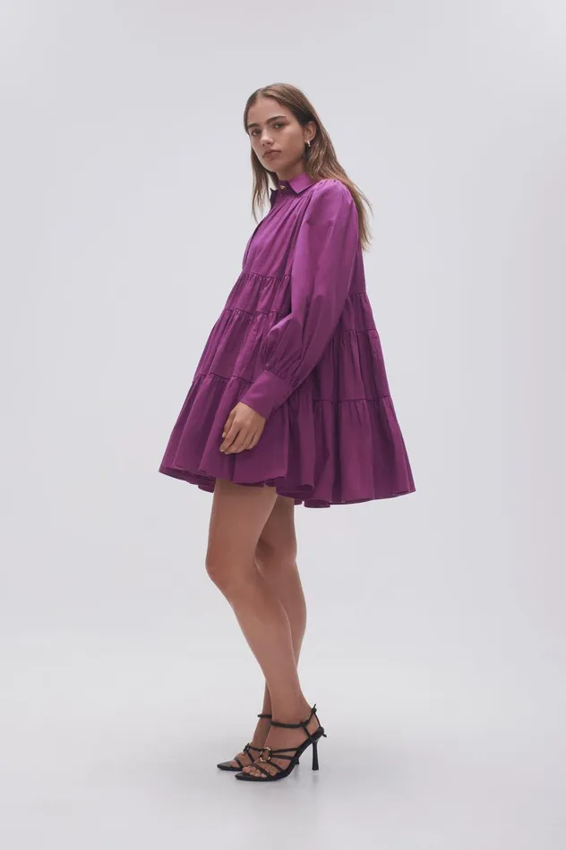 Vie Smock Dress Plum Purple Women Aje Mini Dresses