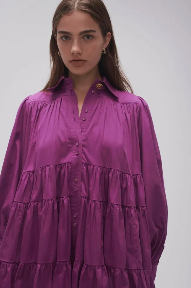 Vie Smock Dress Plum Purple Women Aje Mini Dresses