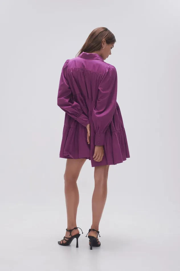 Vie Smock Dress Plum Purple Women Aje Mini Dresses