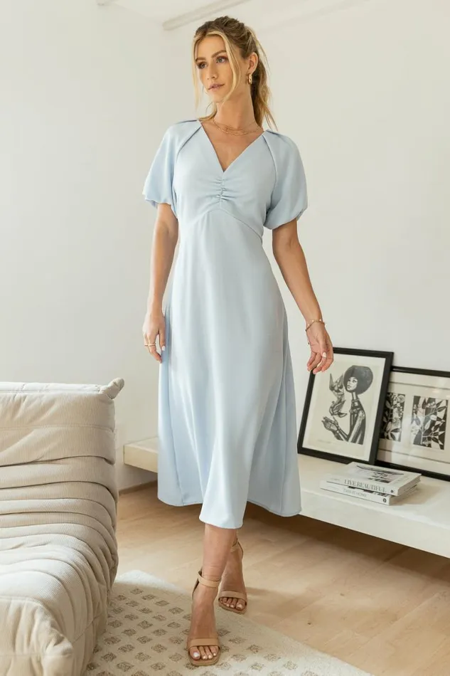 Violetta Midi Dress Blue Women Bohme Dresses