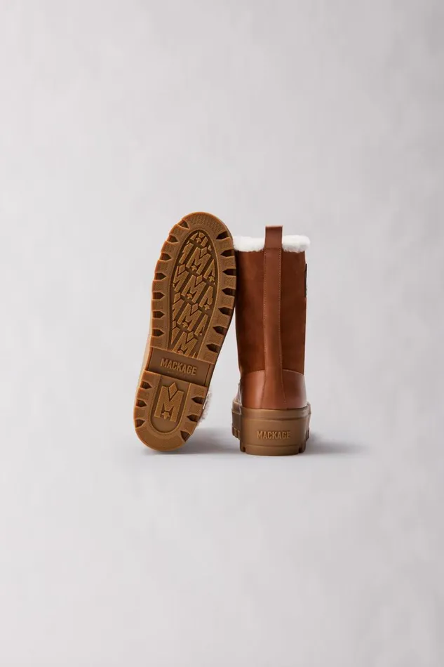 Winter Boots Men Mackage HERO Lamb Suede Winter Boot For Men Black