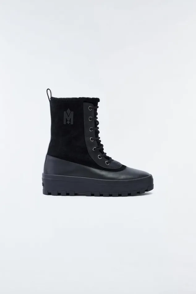 Winter Boots Men Mackage HERO Lamb Suede Winter Boot For Men Camel