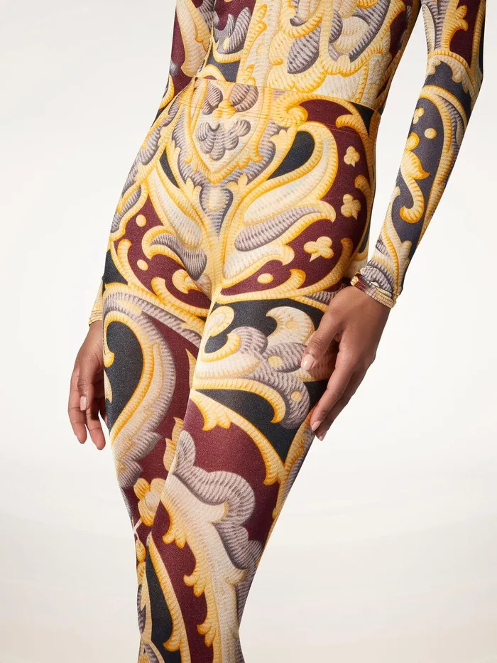 Wolford Outer Leggings Paisley Baroque Leggings Grey 8211 Women