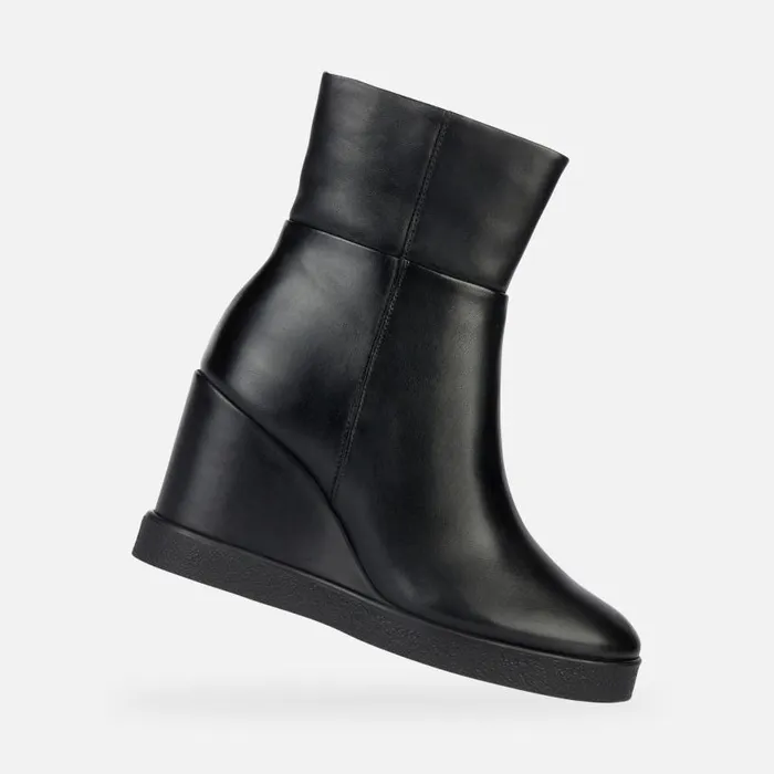 Woman Geox Ankle Boots ELIDEA WEDGE Ankle Boots With Wedge Black Woman Geox Black