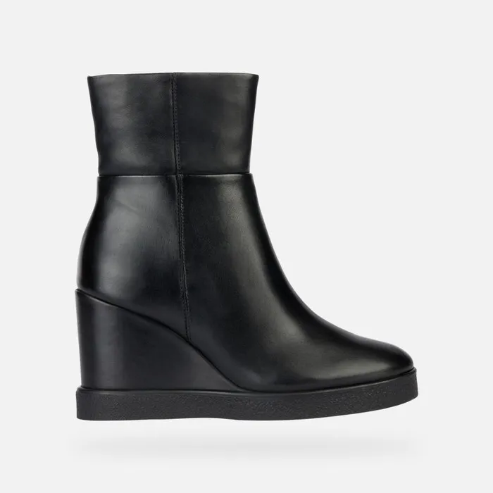 Woman Geox Ankle Boots ELIDEA WEDGE Ankle Boots With Wedge Black Woman Geox Black