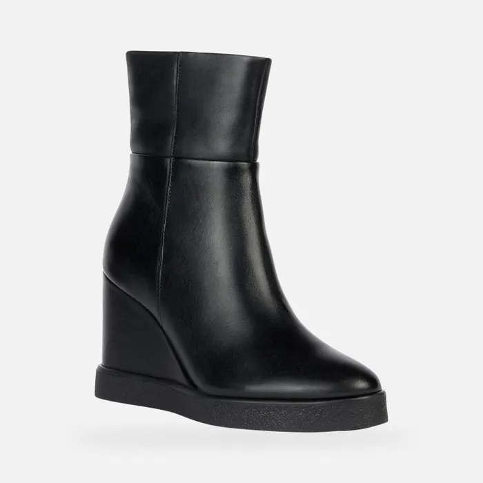 Woman Geox Ankle Boots ELIDEA WEDGE Ankle Boots With Wedge Black Woman Geox Black