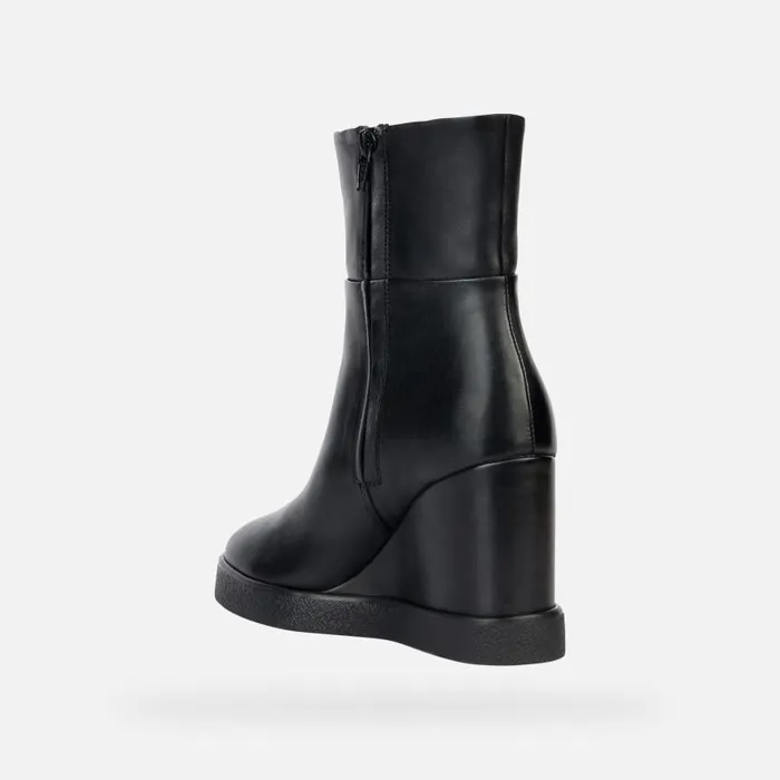 Woman Geox Ankle Boots ELIDEA WEDGE Ankle Boots With Wedge Black Woman Geox Black