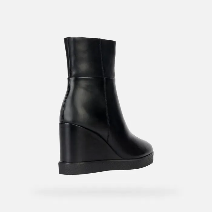 Woman Geox Ankle Boots ELIDEA WEDGE Ankle Boots With Wedge Black Woman Geox Black
