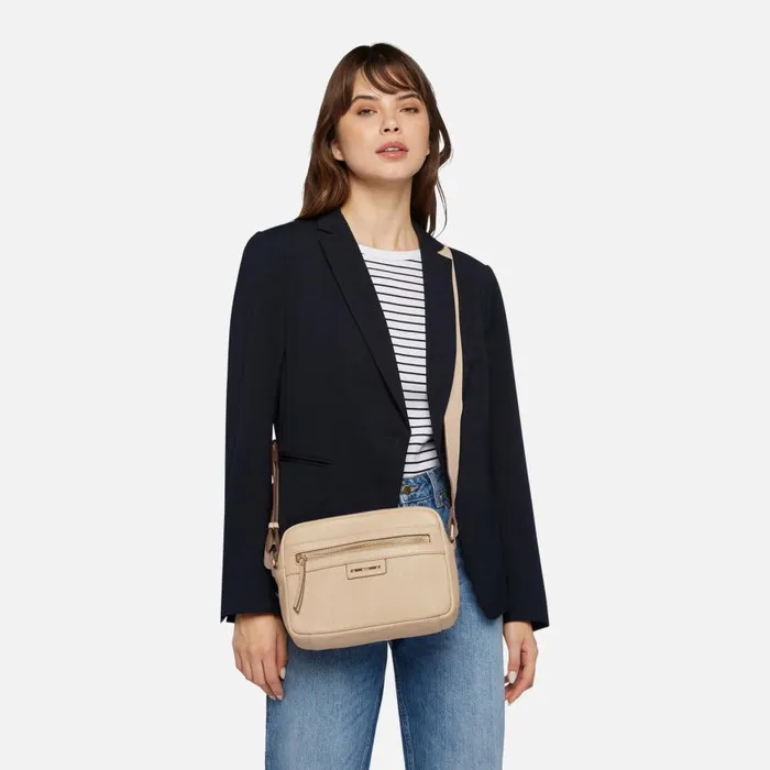 Woman Geox Bags BLANDINE Women039s Off White Shoulder Bag CASHMERE Off White
