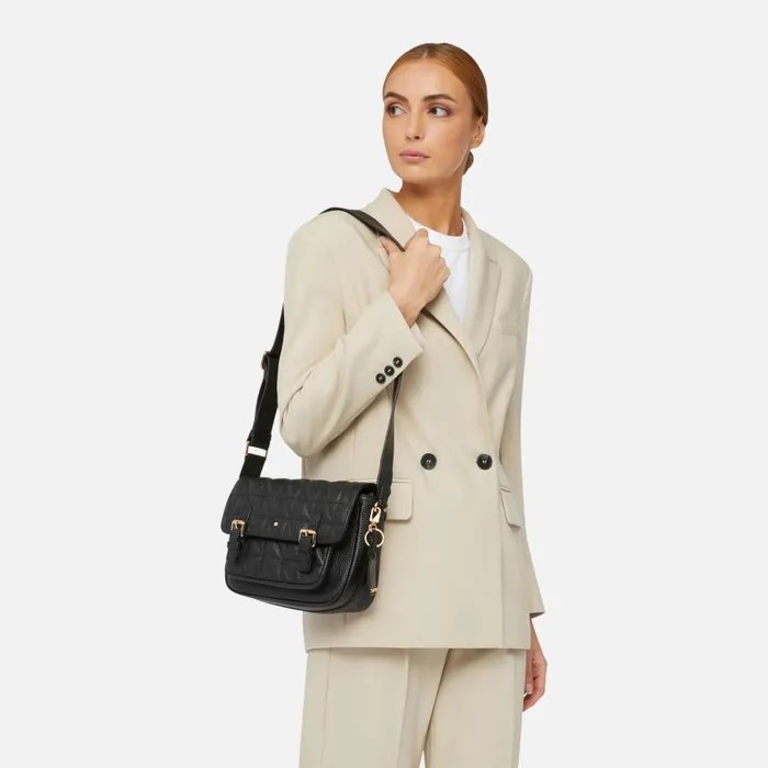 Woman Geox Bags FRAILEA WOMAN Black Crossbody Bag Black