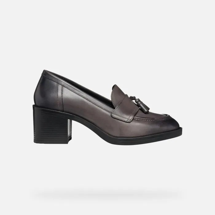 Woman Geox Heels SERILDA 60 WOMAN Taupe Heeled Loafers Taupe