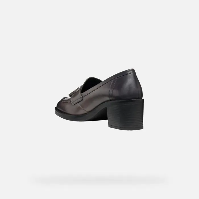 Woman Geox Heels SERILDA 60 WOMAN Taupe Heeled Loafers Taupe