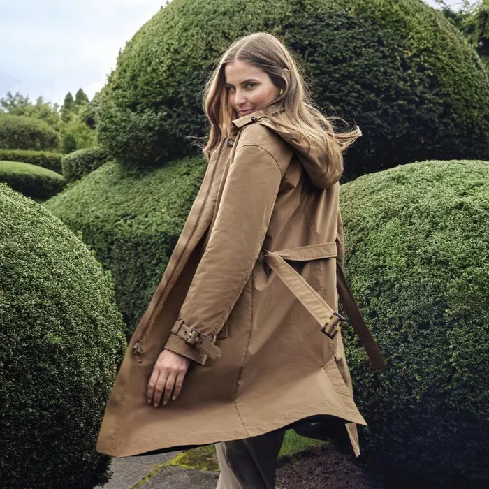 Woman Geox Jackets ANYWECO WOMAN Hazelnut Brown Trench Coat Hazelnut Brown